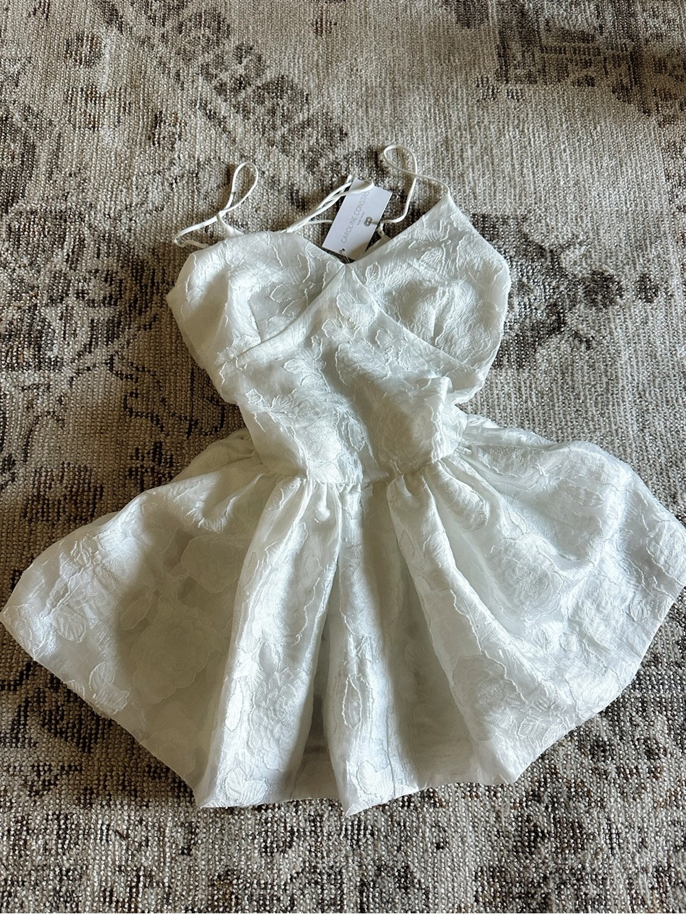 Caroline Constas White Floral Lace Mini Dress - Picture 1 of 5